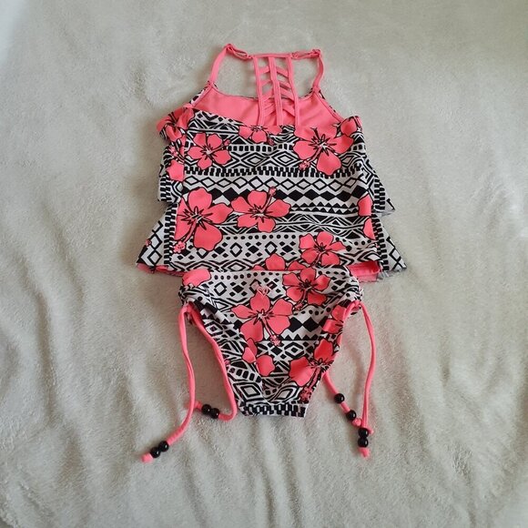Bundle of 2 Justice Girl's Size 7 Pink Tankini Swimsuits - Picture 12 of 14